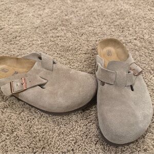 Birkenstock Suede Boston Clogs